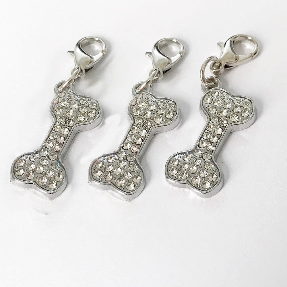 Pet Festive Dress Up Bone Pendant Tag Collar Accessories